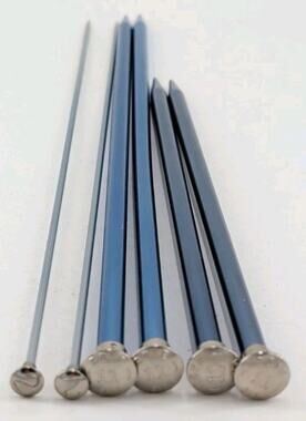 6 Aluminum Knitting Needles Lot - Boye Blue Sz 11 (10" & 14") & Unbranded Sz 2